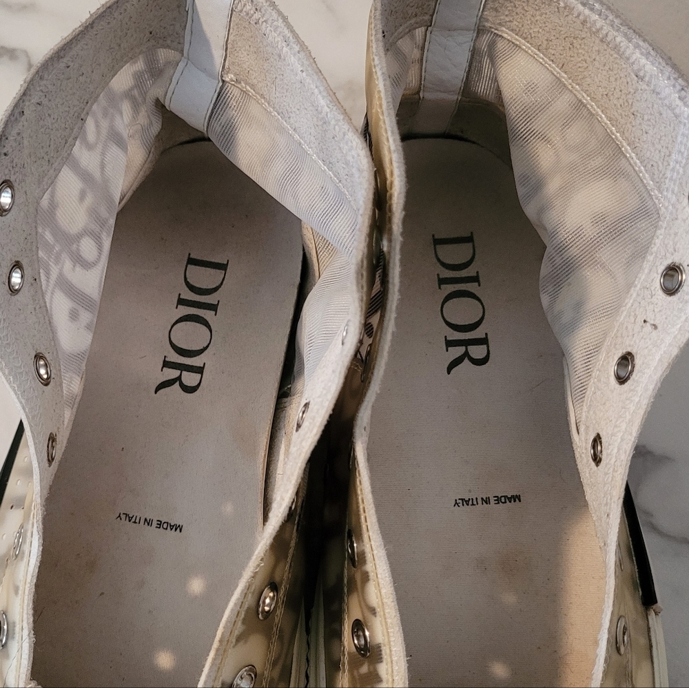 Christian Dior B23 League HighTop Oblique Patchwork White Black Sneakers Mens 7 - Picture 13 of 16